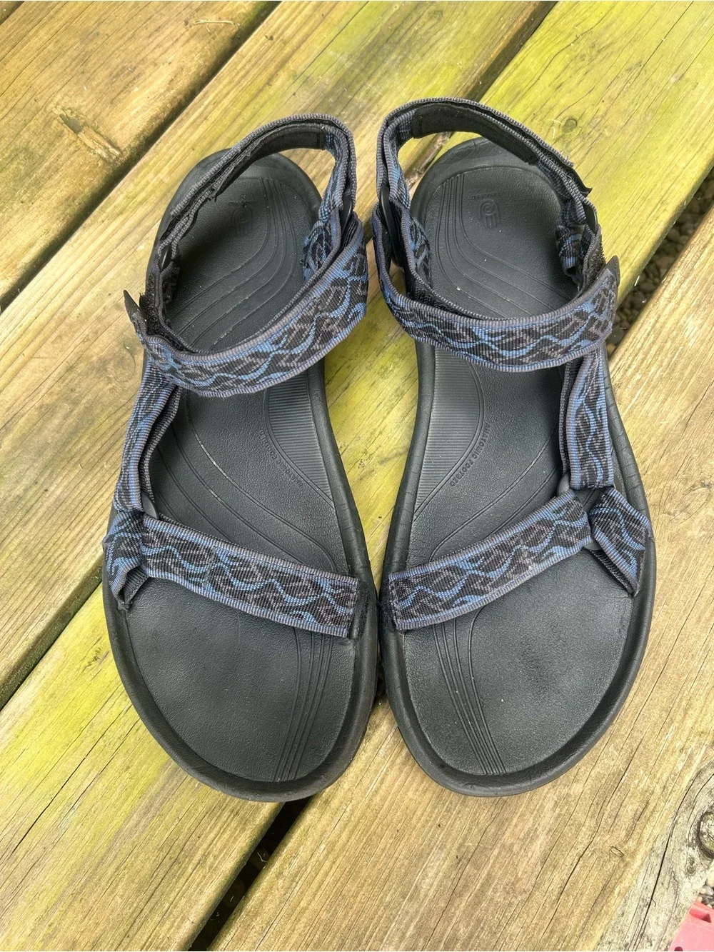 Men’s Teva Hurricane Sandals Wavy Trail Navy Strap Outdoor Hiking Waterproof